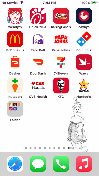 "Sketchy Clown" 5"X7" Print + Other Goodies